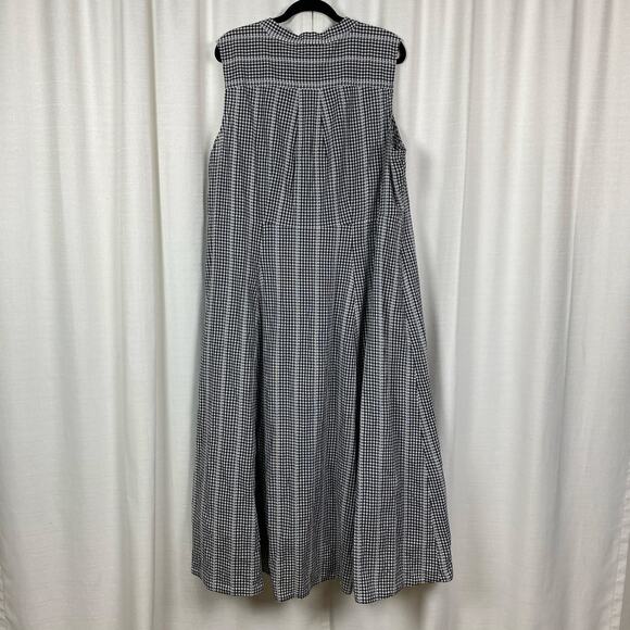 Calvin Klein Black Gingham Tie Front Button Front Maxi Shirt Dress Sz.22W - Picture 10 of 14